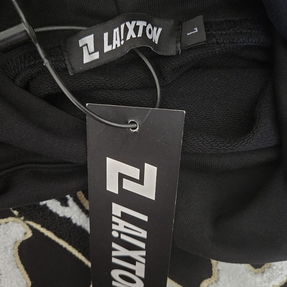 New Mens/Womens Unisex Black Skull and Bones Hoodie Size Large - Picture 6 of 8